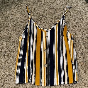 shein striped cropped blouse